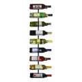 High quality 9 bottles metal iron wall mounted wine bottle holder wine shelf for cellar